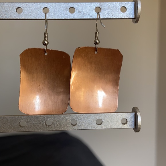 Handmade Turkish Copper Earrings - Picture 2 of 3